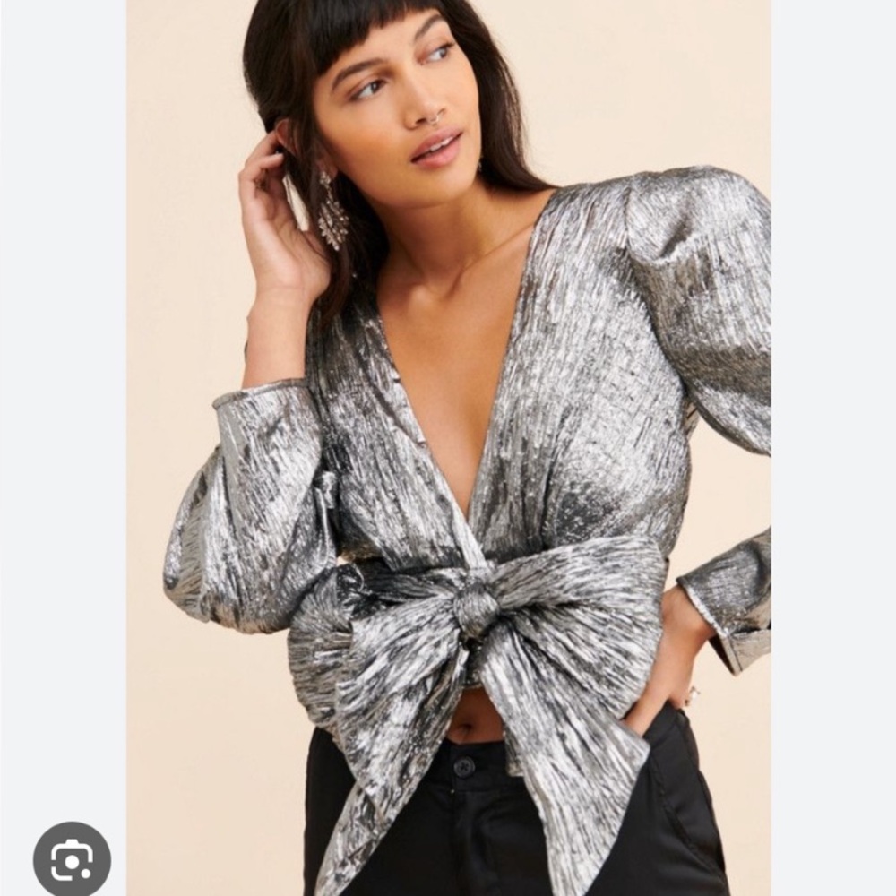 Ronny Kobo metallic Jaden bow top